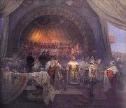 Alfons Mucha The Bohemian King Premysl Otakar II: The Union of Slavic Dynasties oil on canvas